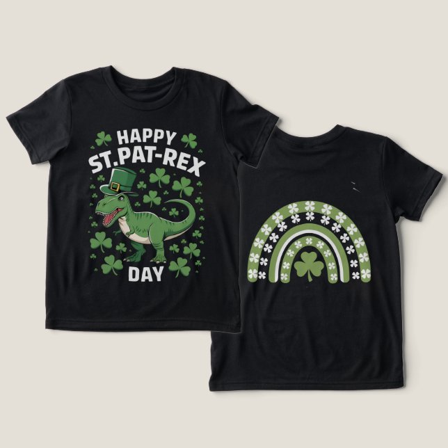 Saint Patrick Dinosaur T Shirt (Design fram och bak)