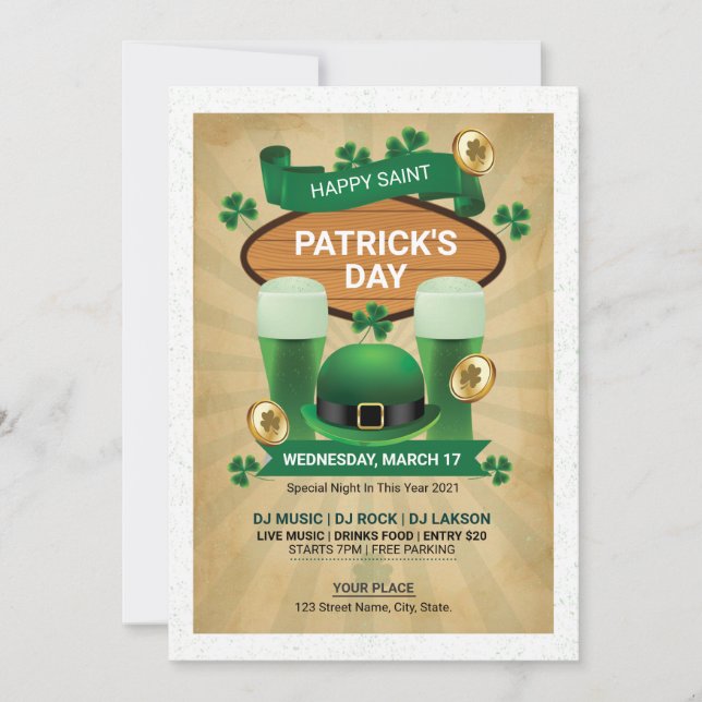 Saint patrick Flyer-inbjudan Inbjudningar (Framsida)