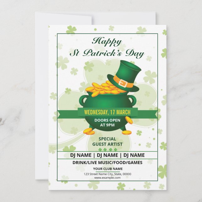Saint patrick Flyer-inbjudan Inbjudningar (Framsida)