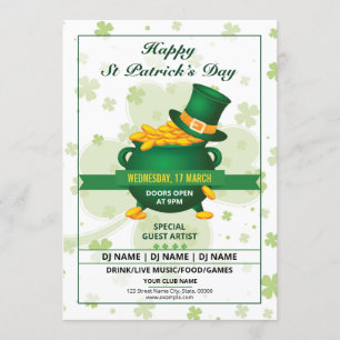 Saint patrick Flyer-inbjudan Inbjudningar
