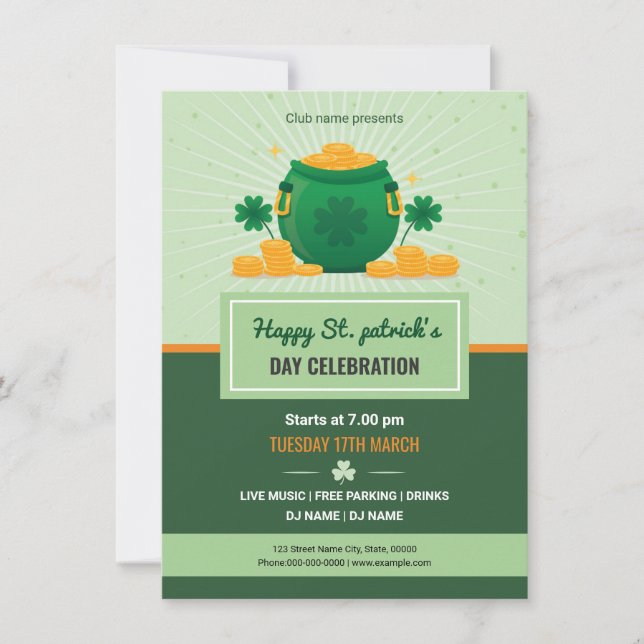 Saint patrick Flyer-inbjudan Inbjudningar (Framsida)