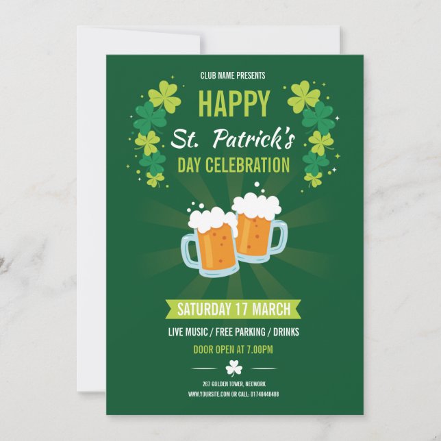 Saint patrick Flyer-inbjudan Inbjudningar (Framsida)