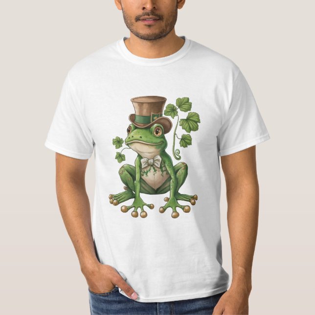 Saint Patrick - Grenouille Chapeau irlandais T Shirt (Framsida)