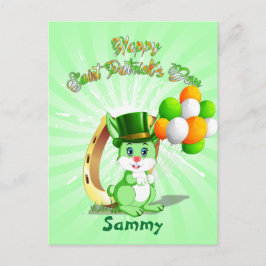 Saint patrick Grönt Bunny Tecknad Vykort