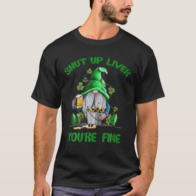 Saint patrick Håll upp levern du är Bra Gnome T Shirt (Framsida)