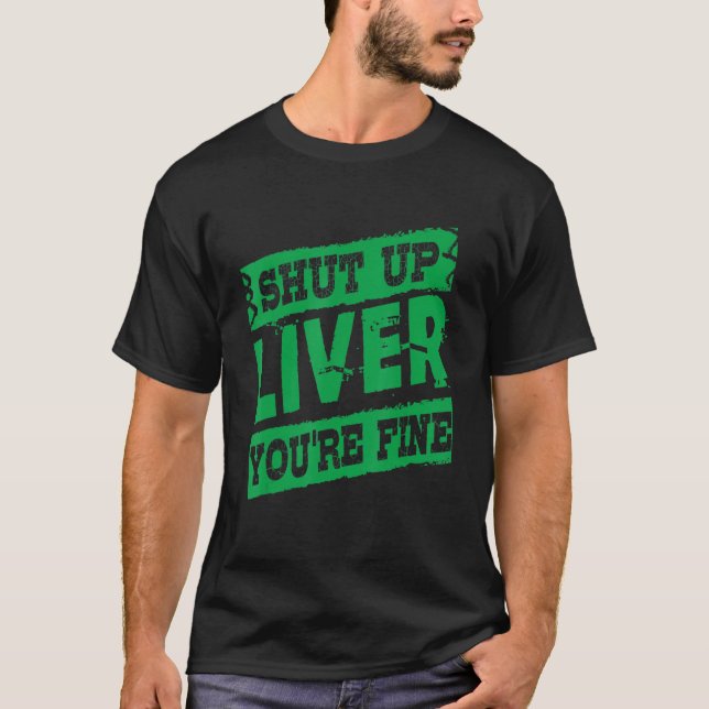 Saint patrick håller upp levern du är Brans Grönt  T Shirt (Framsida)