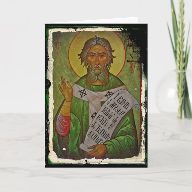 Saint patrick-ikonen på Grönten Kort (Framsida)