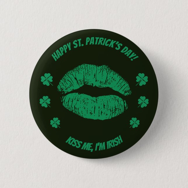 Saint patrick Kiss, jag heter Irish Button Knapp (Framsida)