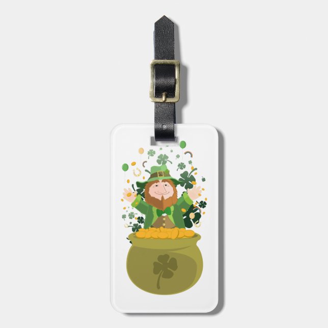Saint patrick Leprechaun Bagagebricka (Vertikal Framsida)