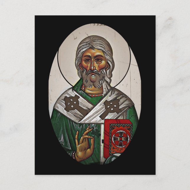 Saint patrick med Heliga Scripture Vykort (Framsida)