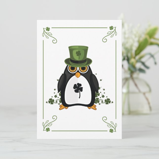 Saint patrick Penguin Julkort (Stående Fram)