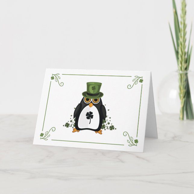 Saint patrick Penguin Kort (Framsida)