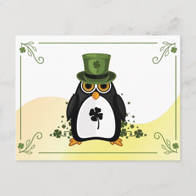 Saint patrick Penguin Vykort (Framsida)