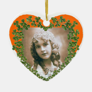 SAINT PATRICK SHAMROCK HEART PHOTO TEMPLATE JULGRANSPRYDNAD KERAMIK