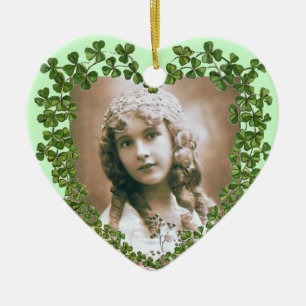 SAINT PATRICK SHAMROCK HEART PHOTO TEMPLATE JULGRANSPRYDNAD KERAMIK