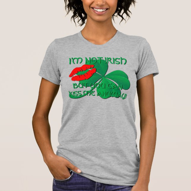 Saint patrick Shamrock Kiss T-shirt (Framsida)