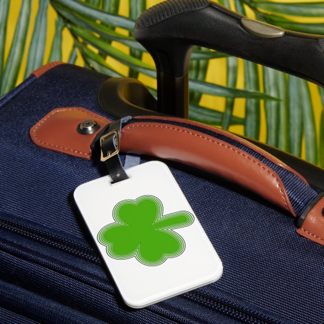 Saint patrick Shamrock Teckning Bagagebricka (Framsida Insitu 1)