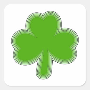 Saint patrick Shamrock Teckning Fyrkantigt Klistermärke
