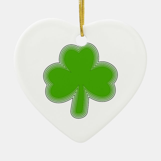 Saint patrick Shamrock Teckning Julgransprydnad Keramik (Framsidan)