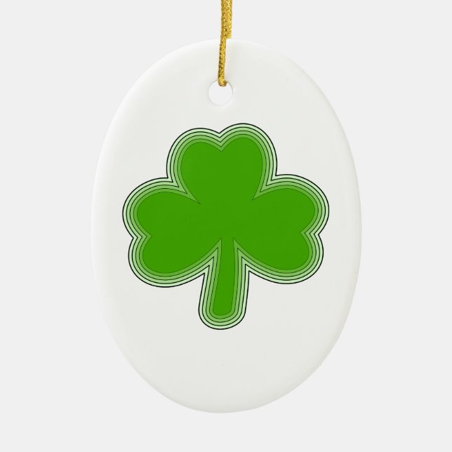 Saint patrick Shamrock Teckning Julgransprydnad Keramik (Framsidan)