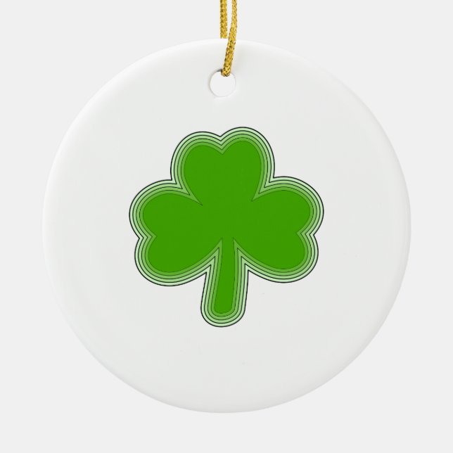 Saint patrick Shamrock Teckning Julgransprydnad Keramik (Framsidan)