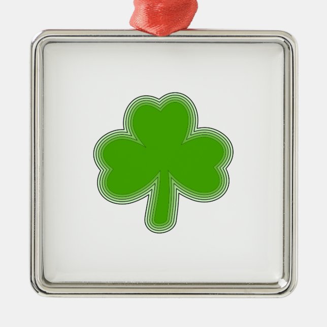 Saint patrick Shamrock Teckning Julgransprydnad Metall (Framsidan)