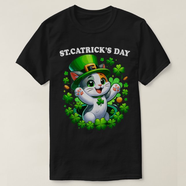 Saint Patricks Catricks Day Cats Saint Pattys Cat  T Shirt (Design framsida)
