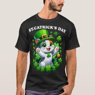 Saint Patricks Catricks Day Cats Saint Pattys Cat  T Shirt