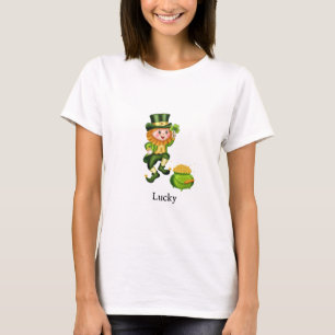 Saint Patrick's Day-alv & gryta med guld T Shirt