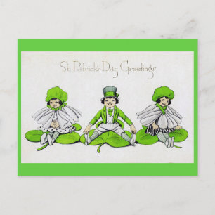 Saint patrick's day Barn, Vintage Vykort