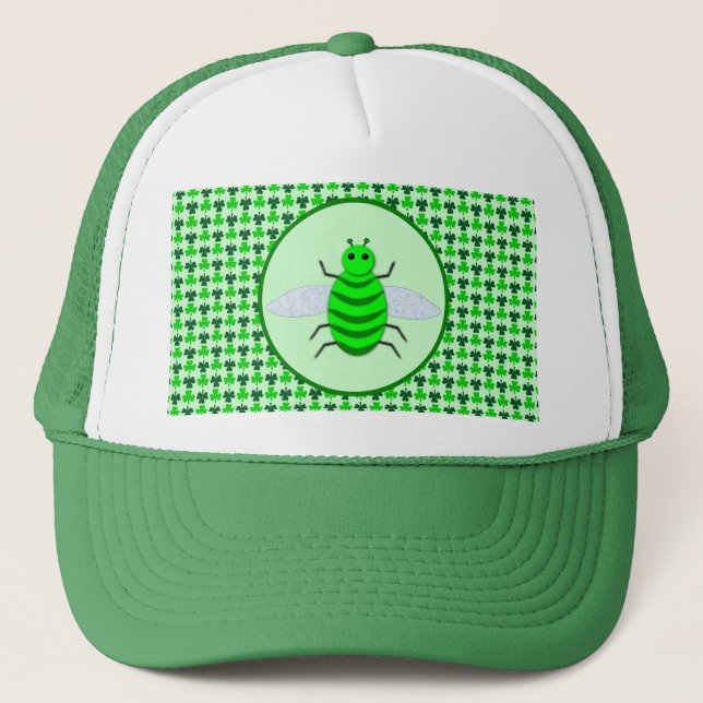 Saint Patricks Day Bee och Shamrocks Keps (Framsida)
