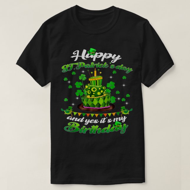 Saint Patricks Day Birthday Born on St Patricks Da T Shirt (Design framsida)