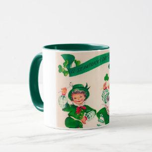 Saint patrick's day Boy & Girl, Vintage Mugg