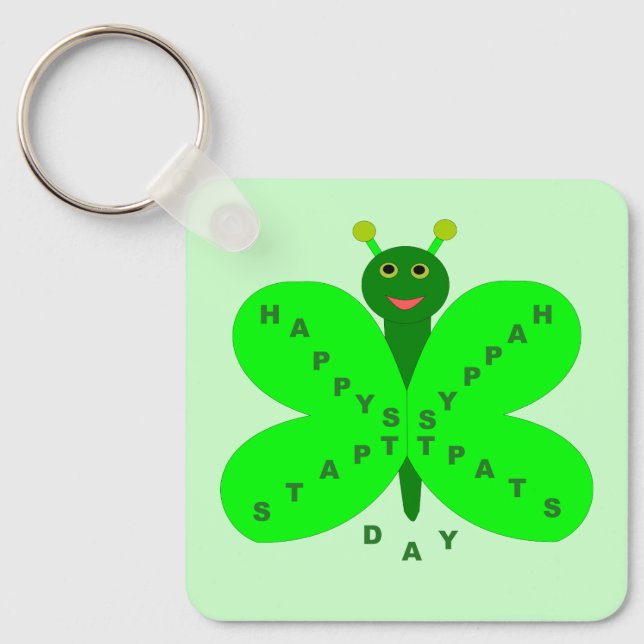 Saint patrick's day Butterfly Anpassningsbar Nyckelring (Framsida)
