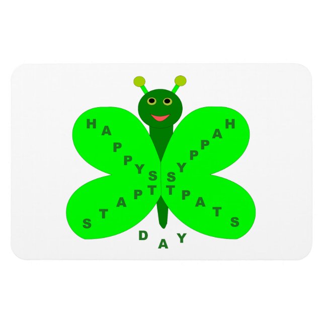 Saint Patricks Day Butterfly Magnet (Horisontell)