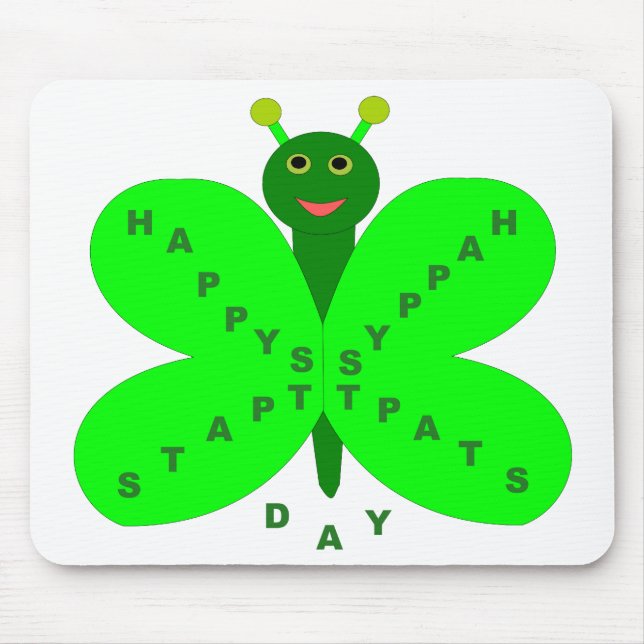 Saint Patricks Day Butterfly Mousepad Musmatta (Framsidan)