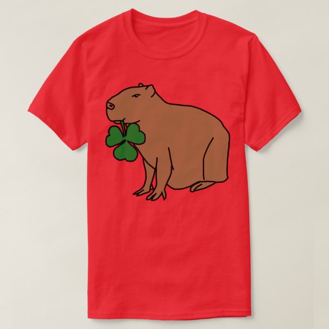 Saint Patricks Day Capybara med Shamrock T Shirt (Design framsida)
