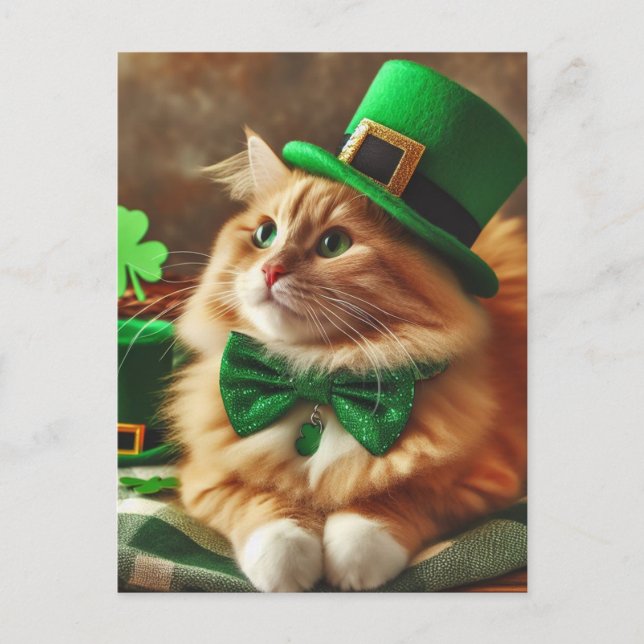 Saint Patricks Day Cat Vykort (Framsida)