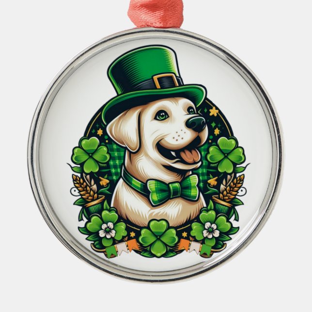 Saint patrick's day Cute Hund Julgransprydnad Metall (Framsidan)
