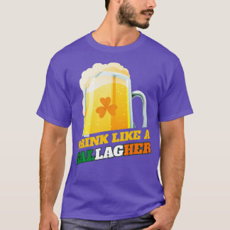 Saint Patricks Day dricker som en Gallagher T Shirt