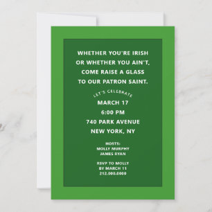 Saint Patrick's Day Fest Invitationer Inbjudningar
