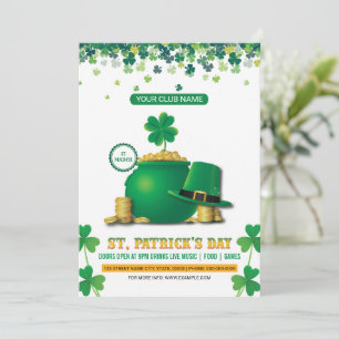 Saint Patricks Day Festinladning Inbjudningar