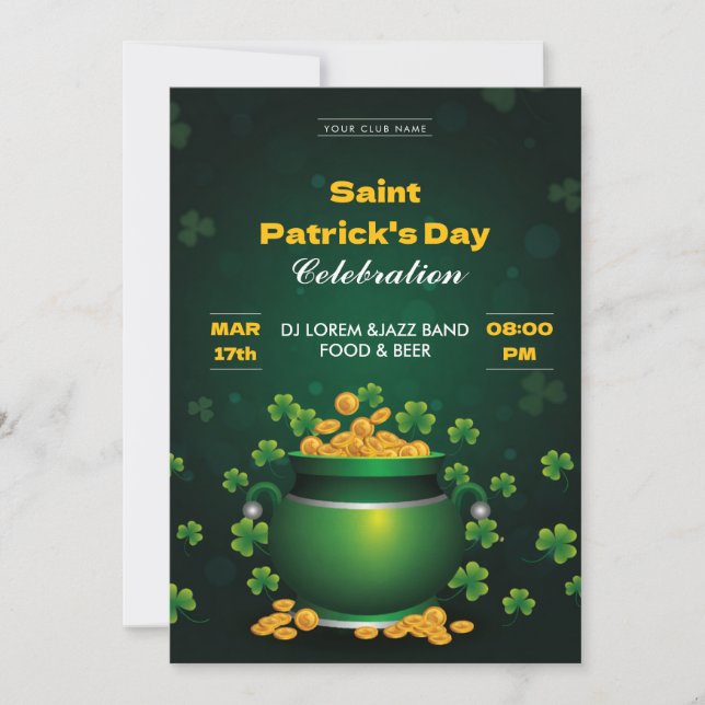 Saint Patrick's Day Firande Inbjudan (Framsida)