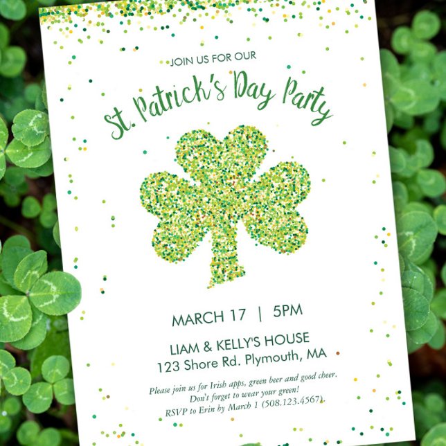 Saint patrick's day Firande Shamrock Inbjudan (Saint Patrick's Day Party Invitation - Petite)