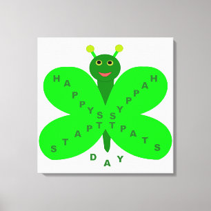 Saint Patricks Day Fjäril Canvastryck