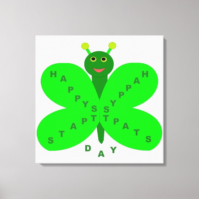 Saint Patricks Day Fjäril Canvastryck (Framsida)