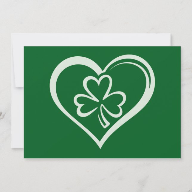 Saint patrick's day Funny Shamrock Heart Irish Inbjudningar (Framsida)