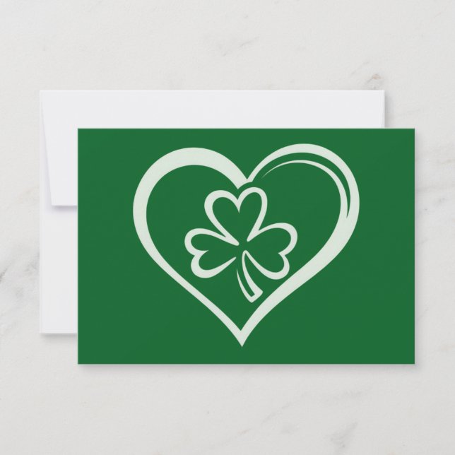 Saint patrick's day Funny Shamrock Heart Irish Tack Kort (Framsida)