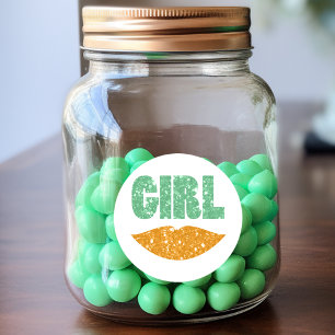 Saint patrick's day Gender Reveal Stickers (flicka Runt Klistermärke
