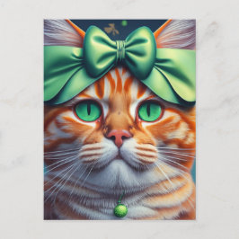 Saint Patricks Day Ginger Cat Vykort